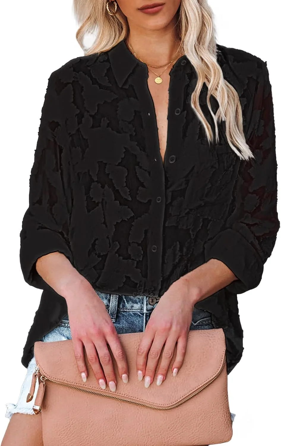 پیراهن های دکمه دار زنانه Luvamia، بلوزهای آستین بلند زنانه، تاپ های شیک و غیر رسمی بوهو