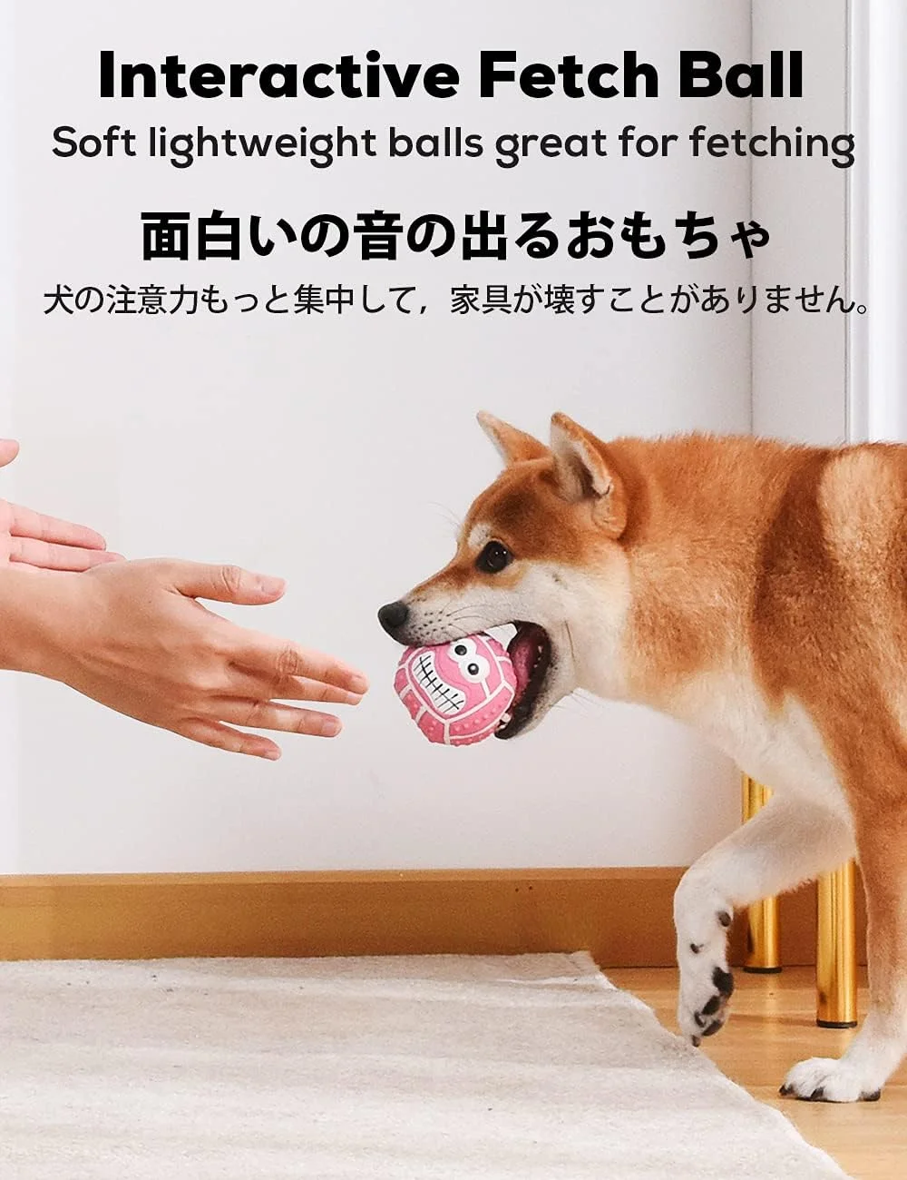توپ سوت دار سگ SCHITEC، [بسته 4 عددی] اسباب بازی های سوت دار سگ از جنس لاستیک لاتکس، توپ های نرم و جهنده 2.7 اینچی برای بازی تعاملی حیوانات خانگی کوچک و متوسط