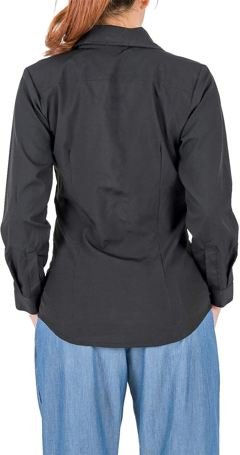 پیراهن آستین بلند دکمه دار زنانه LOFBAZ، مناسب برای استفاده روزمره و شیک