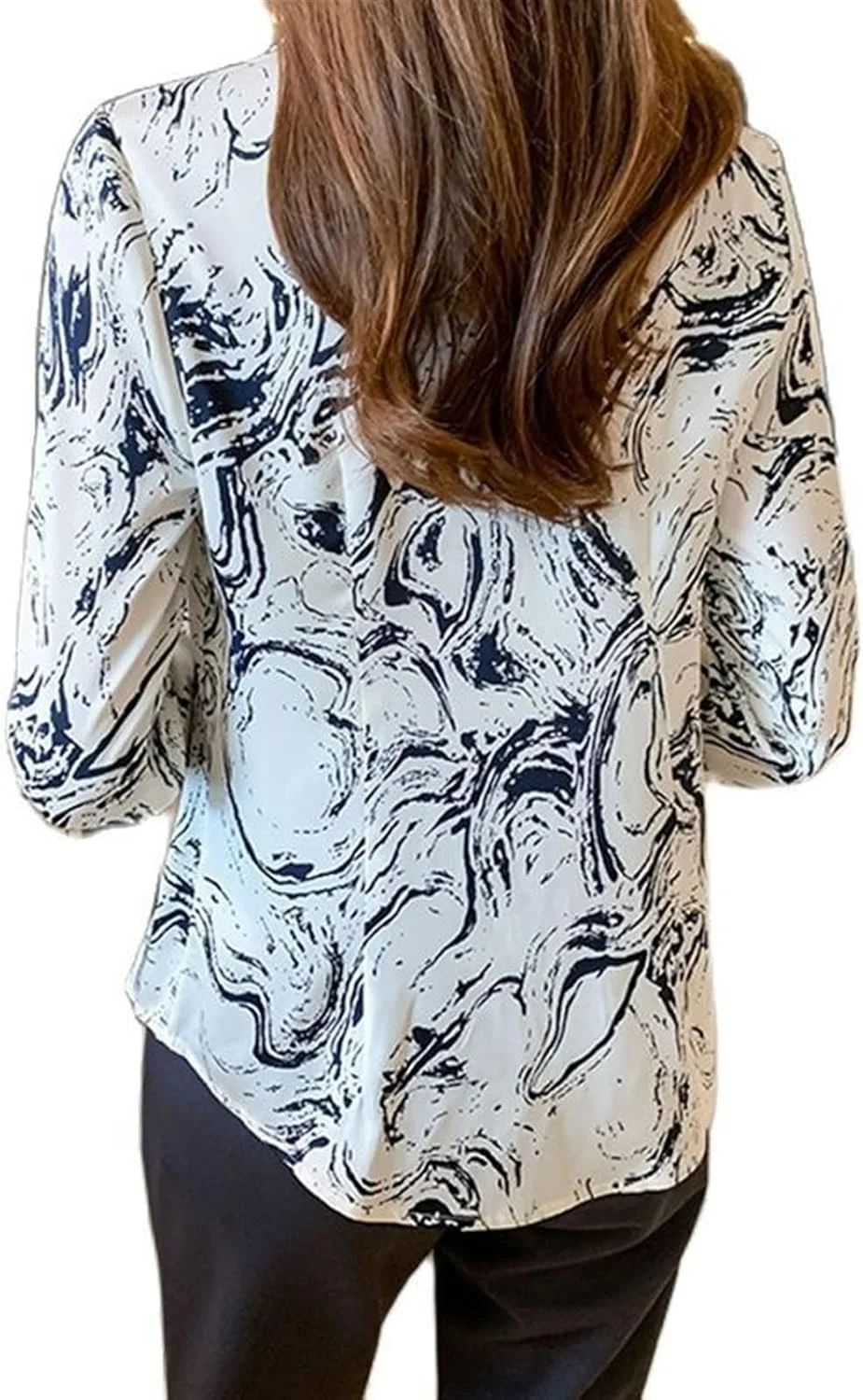 LKHGVFG بلوز و شومیز زنانه، طرح چاپی، آستین بلند