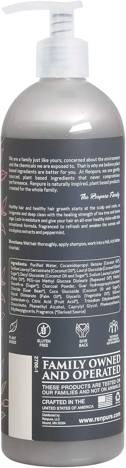شامپو سم زدای مو حاوی زغال چوب رنپور، پاک کننده عمیق، 473 میلی لیتر شامپو سم زدای مو حاوی زغال چوب رنپور، پاک کننده عمیق، 473 میلی لیتر