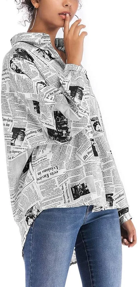 پیراهن دکمه دار زنانه، بلوز آستین روزنامه ای، یقه برگردان، تاپ های تک سینه، مدل های گشاد و غیر رسمی