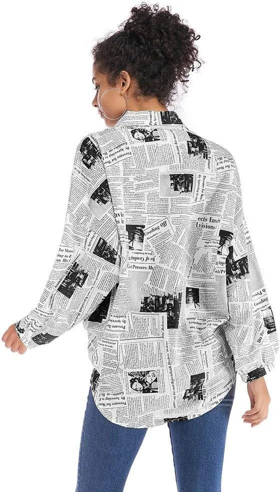 پیراهن دکمه دار زنانه، بلوز آستین روزنامه ای، یقه برگردان، تاپ های تک سینه، مدل های گشاد و غیر رسمی