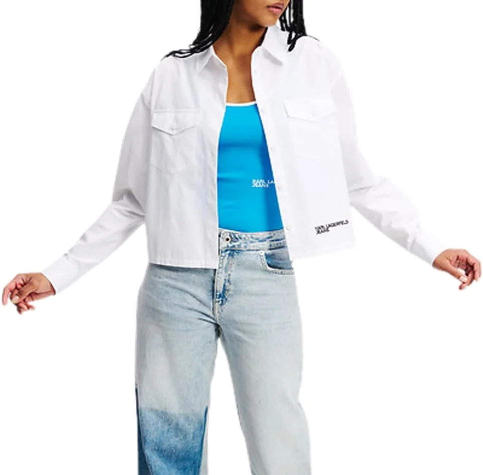 شومیز زنانه کارل لاگرفلد جینز با لوگو