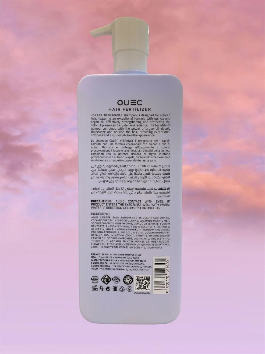 شامپو فوری کود مو QUEC، درخشندگی رنگ، طبیعی با کینوا و روغن آرگان، 800 میلی لیتر شامپو فوری کود مو QUEC، درخشندگی رنگ، طبیعی با کینوا و روغن آرگان، 800 میلی لیتر