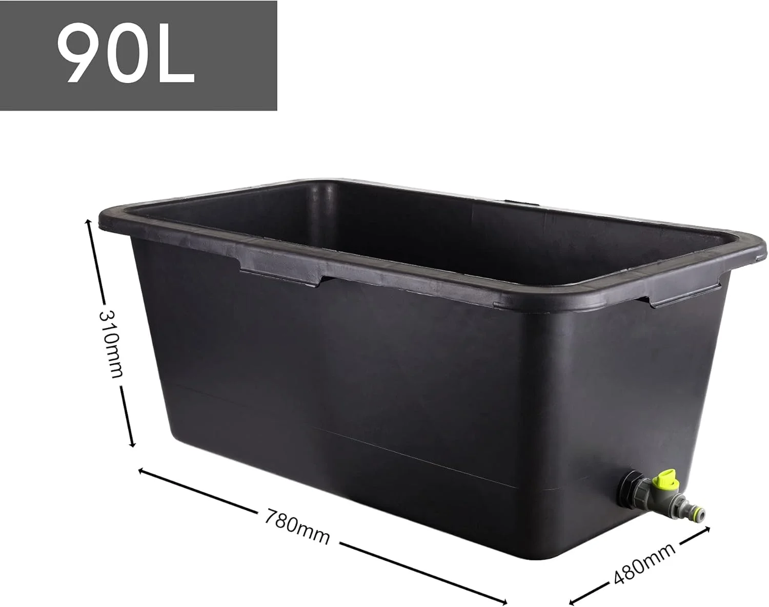 استخر حمام حیوانات خانگی Prosperplast، وان حمام برای شستشوی سگ و گربه، استخر بادی برای حیوانات خانگی، پلاستیک محکم، شیر آب کاربردی، لوازم جانبی برای نظافت حیوانات خانگی ([cm]78x48x31; 90L)