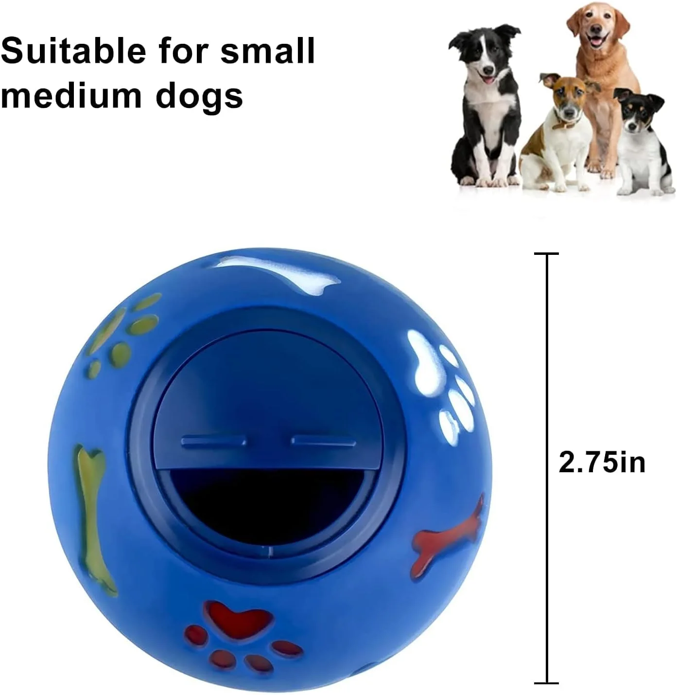 توپ تشویقی سگ، (1 عدد) پازل غذایی سگ برای سگ های خانگی، توله سگ، گربه، پخش کننده تشویقی سگ، اسباب بازی های تعاملی بازی های آموزشی برای سگ ها گربه ها، سگ های خانگی بازی تمرینی توپ پازل توپ آموزشی هوش (آبی)