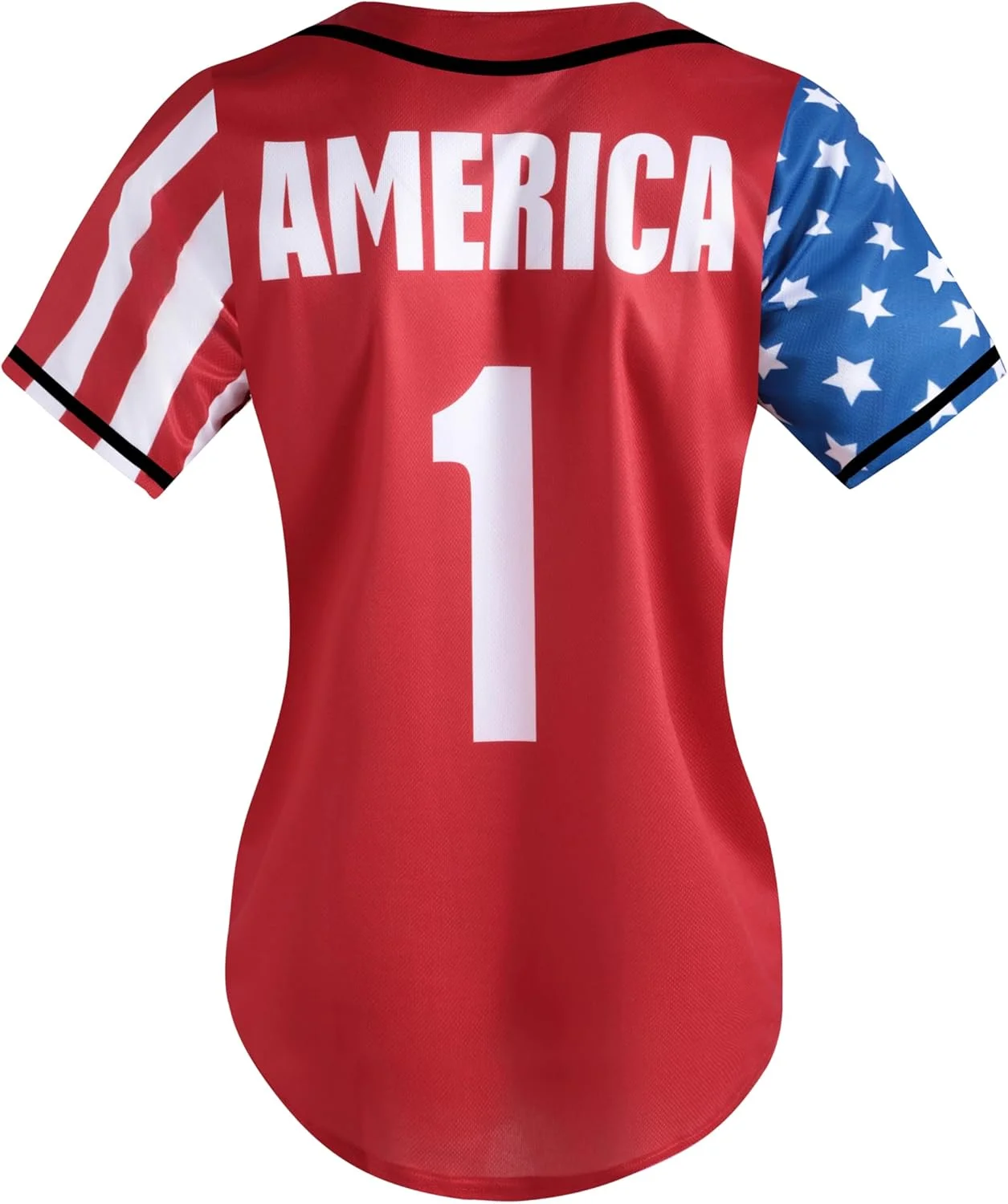 پیراهن دکمه دار طرح پرچم آمریکا، لباس بیسبال زنانه، تی شرت غیر رسمی طرح چهارم جولای، بلوز و تاپ
