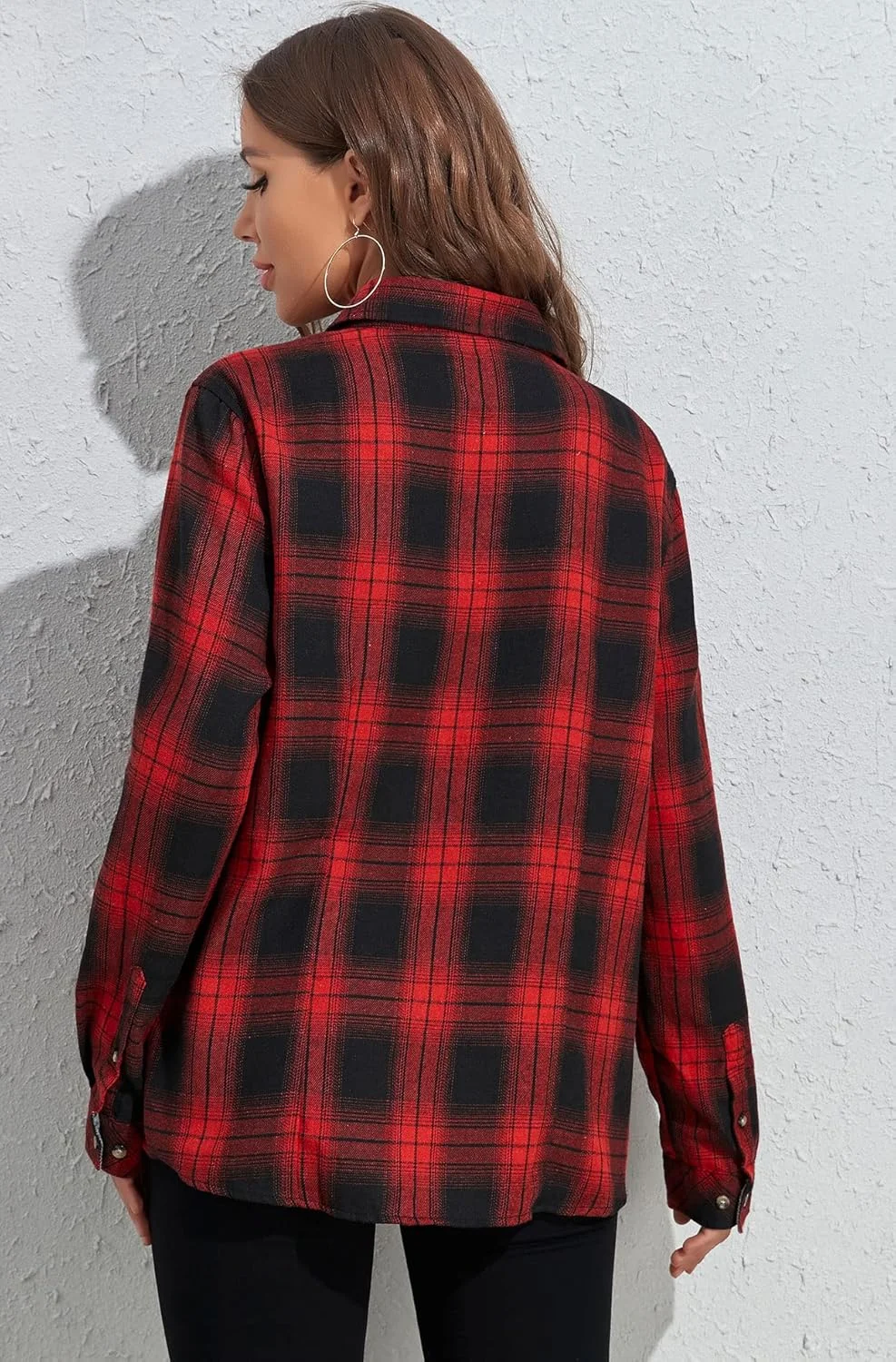 پیراهن های فلانل آستین بلند چهارخانه زنانه KevaMolly، مدل آزاد، دکمه دار، مناسب استایل دوست پسرانه، بلوزهای فلانل غیر رسمی