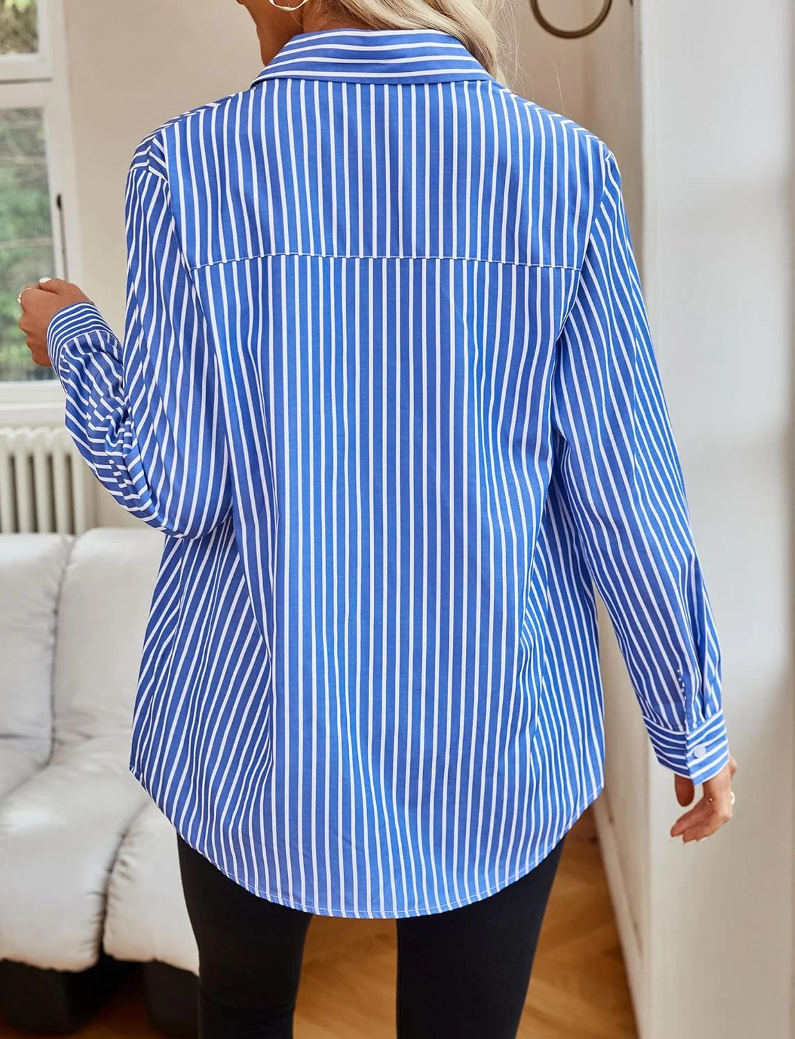 بلوزهای غیر رسمی زنانه KEOYA، پیراهن های راه راه دکمه دار، آستین بلند، مناسب کار در اداره و جلسات کاری