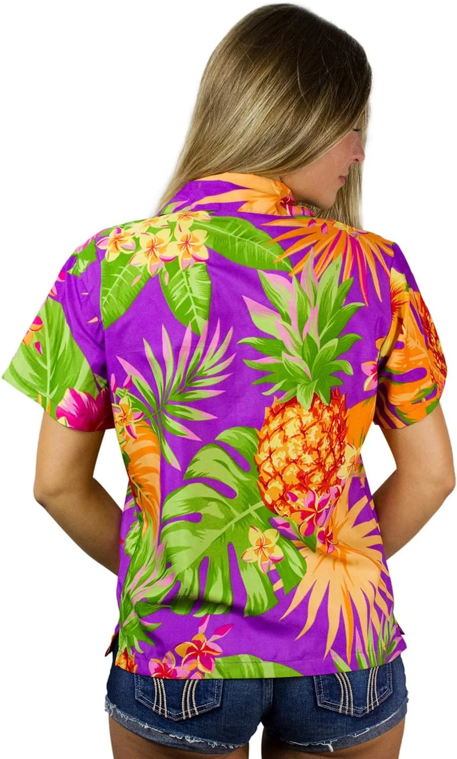 بلوز آستین کوتاه زنانه کینگ کامهاما با طرح آناناس، مناسب مهمانی های تابستانی و استفاده روزمره
