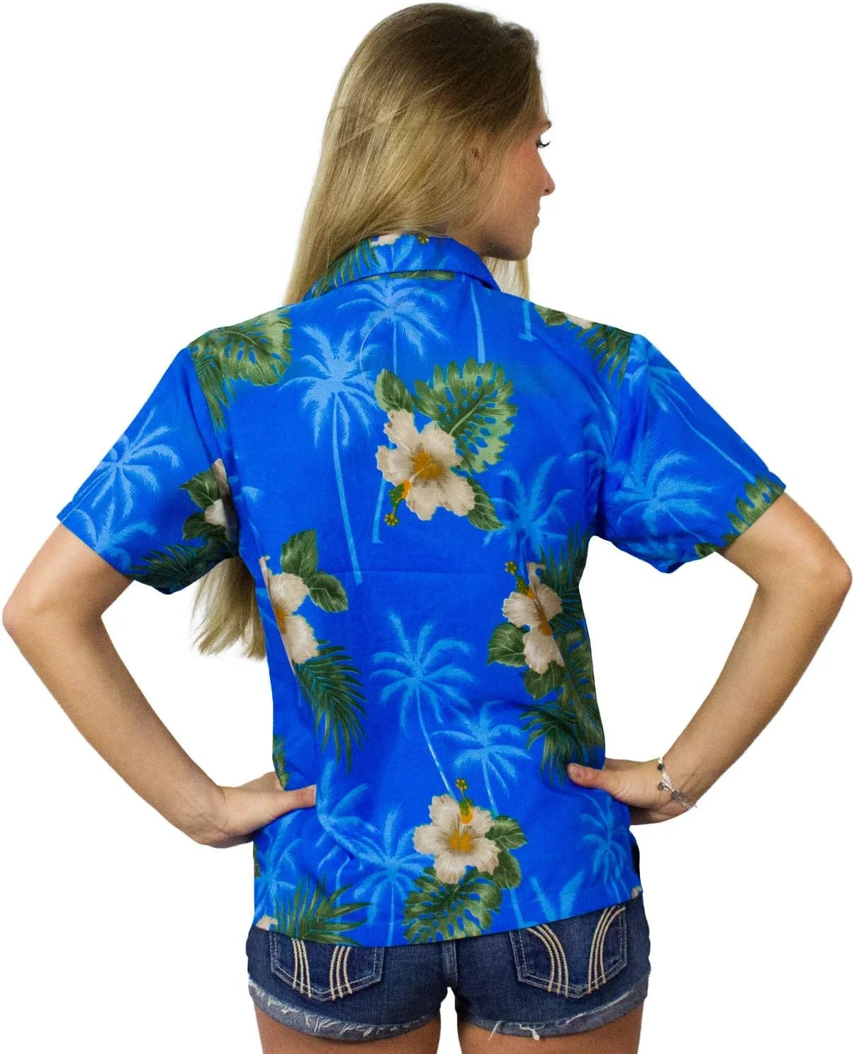 کینگ کامهائا بلوز هاوایی فانکی زنانه آستین کوتاه با جیب جلو طرح هاوایی فلامینگو