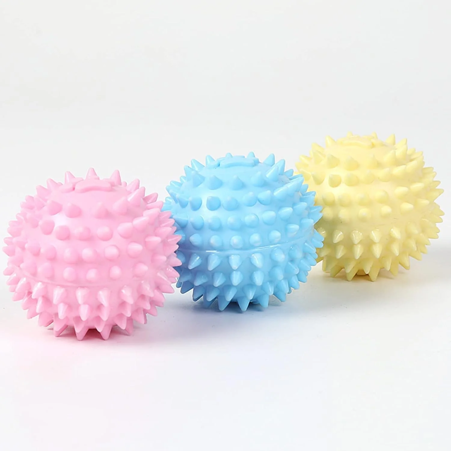 توپ اسباب بازی تعاملی سگ، 3 عدد، توپ آموزشی برای آوردن و بازی کردن، اسباب بازی دندان گیر برای سگ های کوچک تا بزرگ، ایمن و بدون صدا (زرد)