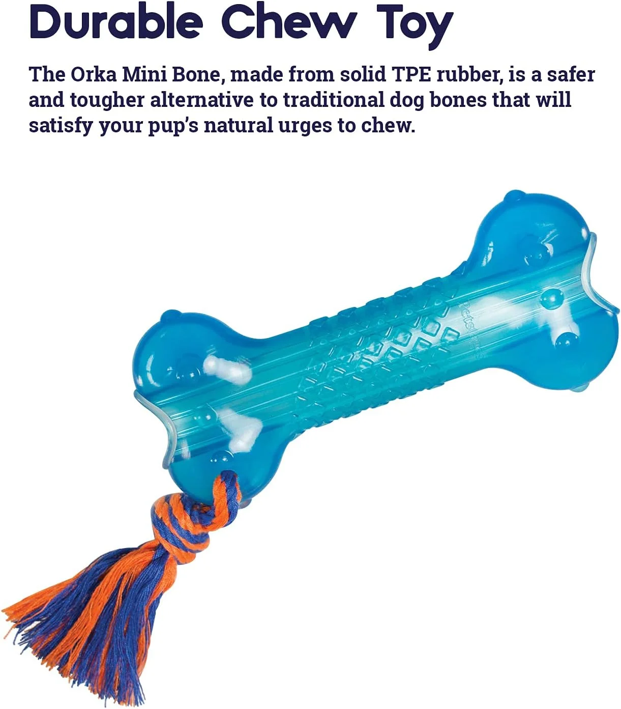 اسباب بازی جویدنی سگ مدل استخوان اورکا پت استیجز آبی رویال