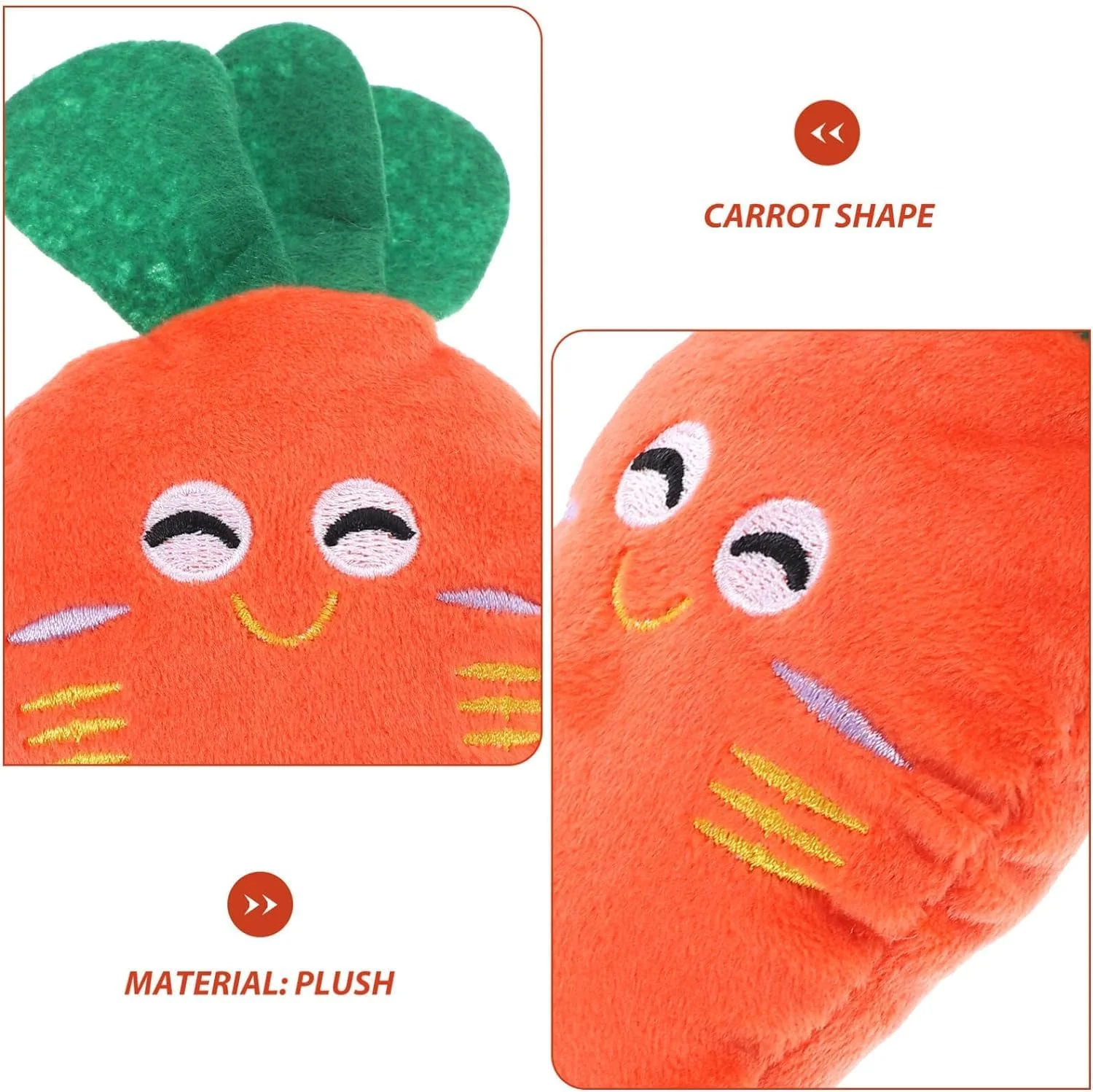 اسباب بازی سگ جیرجیردار پولیشی پتساری | هویج کارتونی حیوانات پر شده برای جویدن توله سگ | اسباب بازی آموزشی نرم برای توله سگ ها | لوازم حیوانات خانگی