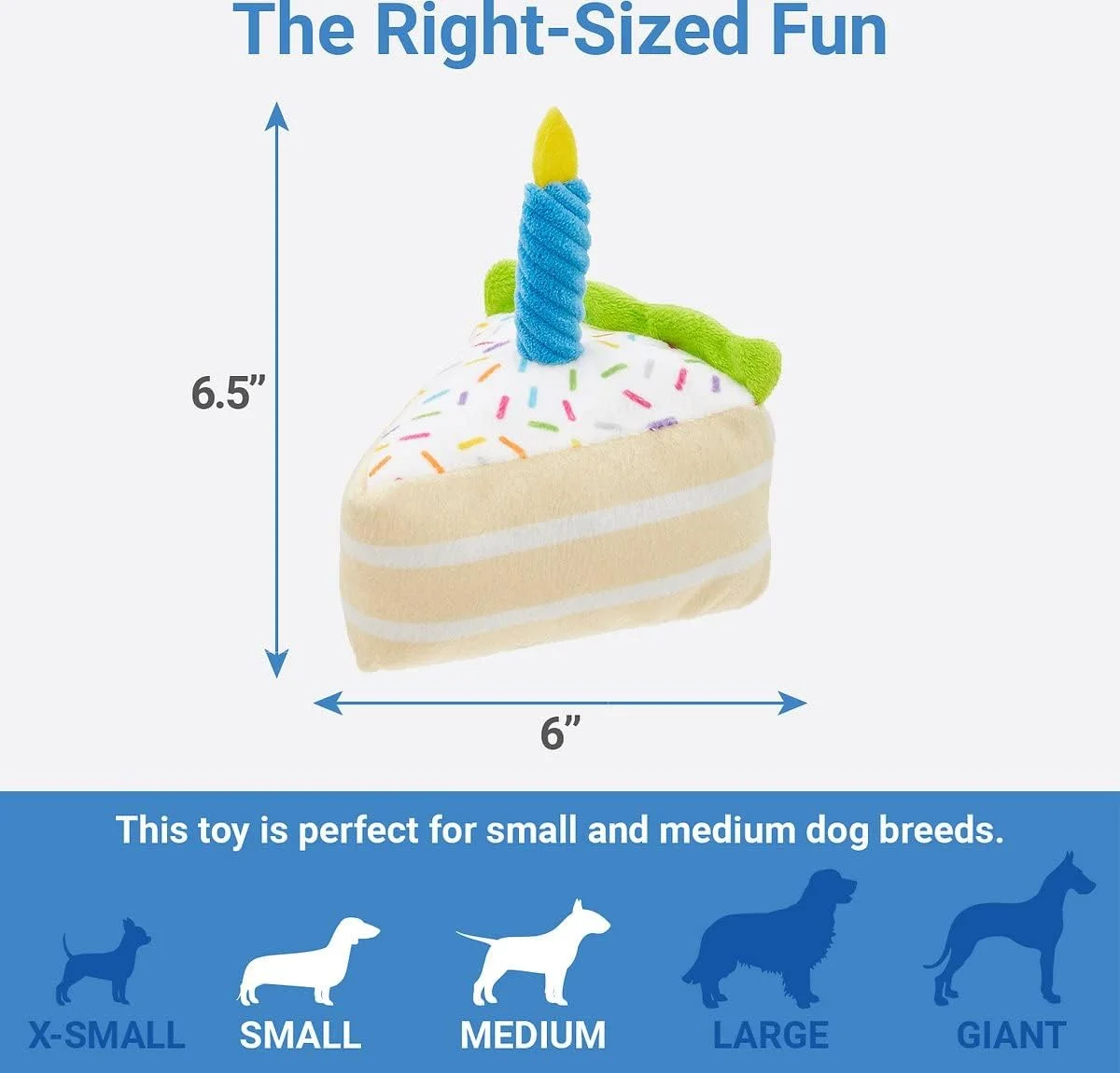 اسباب بازی سگ طرح کیک تولد PETSARY - هدیه تولد سگ با طراحی شمع مخصوص - جشن تولد حیوان خانگی خود را با اسباب بازی صدادار جشن بگیرید - برش کیک توله سگ پولیشی (16.5-15.2 سانتی متر)