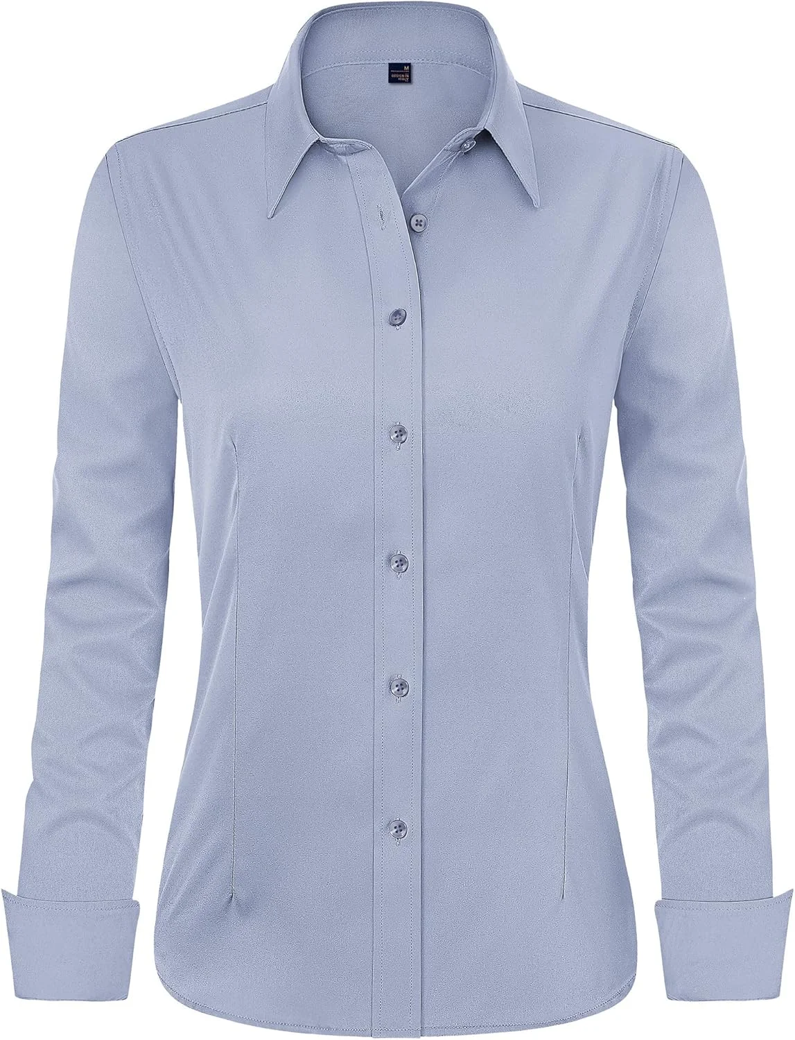 J.VER پیراهن زنانه دکمه دار آستین بلند، بلوز کشی مناسب کار و اداره، پیراهن یقه دار