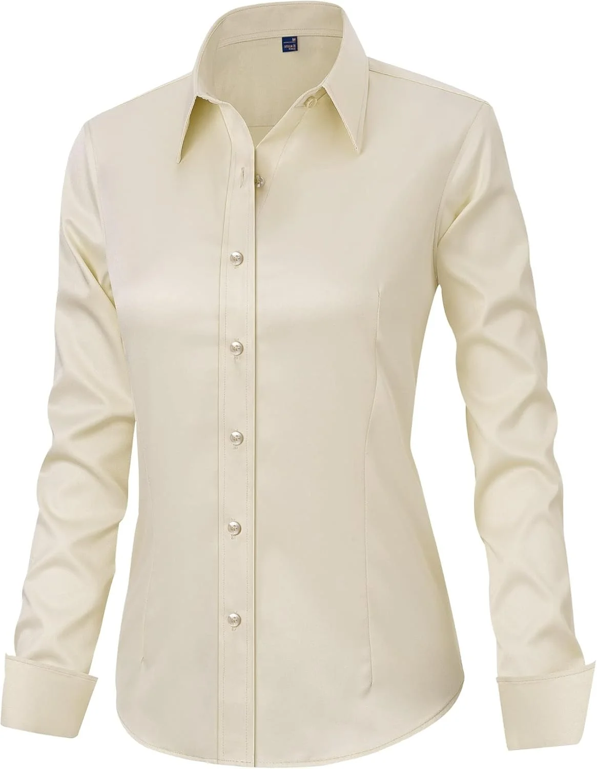 پیراهن زنانه J.VER آستین بلند دکمه دار، بدون چروک، مناسب کار