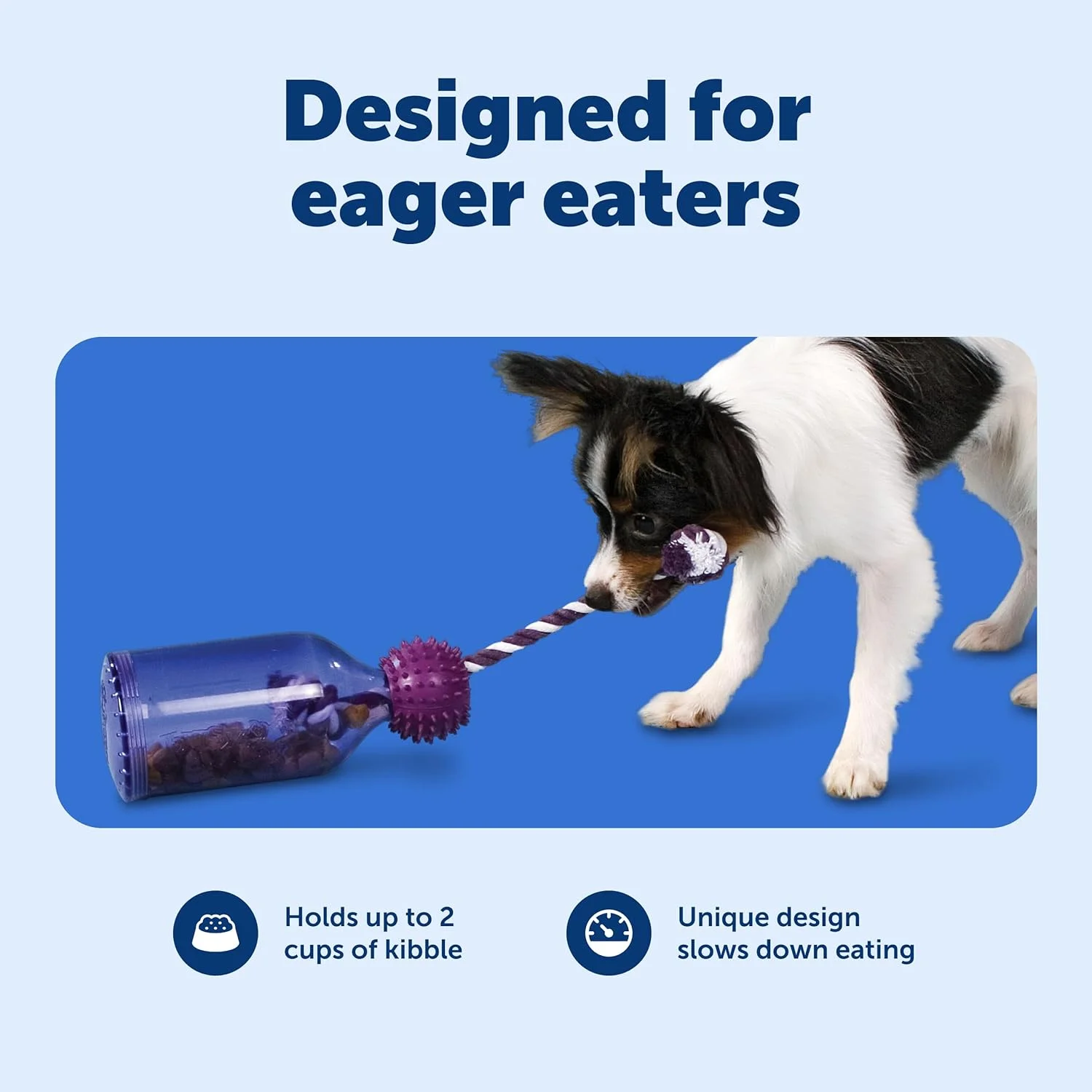 اسباب بازی سگ PetSafe Busy Buddy Tug-A-Jug - پاداش و چالش برای سگ ها - اسباب بازی پازلی غذا - روکش لاستیکی بادوام - طناب بافته شده - جذاب و تعاملی