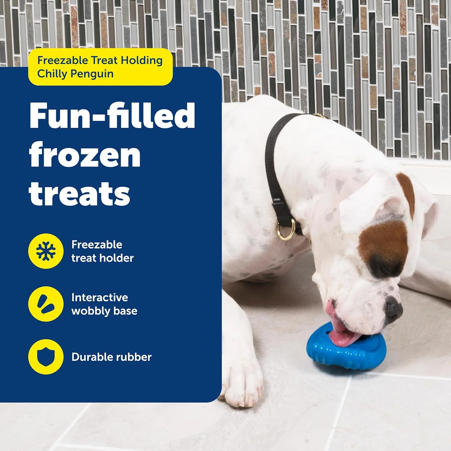 اسباب بازی سگ پنگوئن یخی PetSafe - اسباب بازی انجمادی برای سگ های متوسط و بزرگ - پر کردنی و منجمد کردنی - اسباب بازی سگ یخ زده برای پر کردن با تشویقی - پازل تعاملی حیوانات خانگی برای رفع بی حوصلگی یا اضطراب جدایی، ML