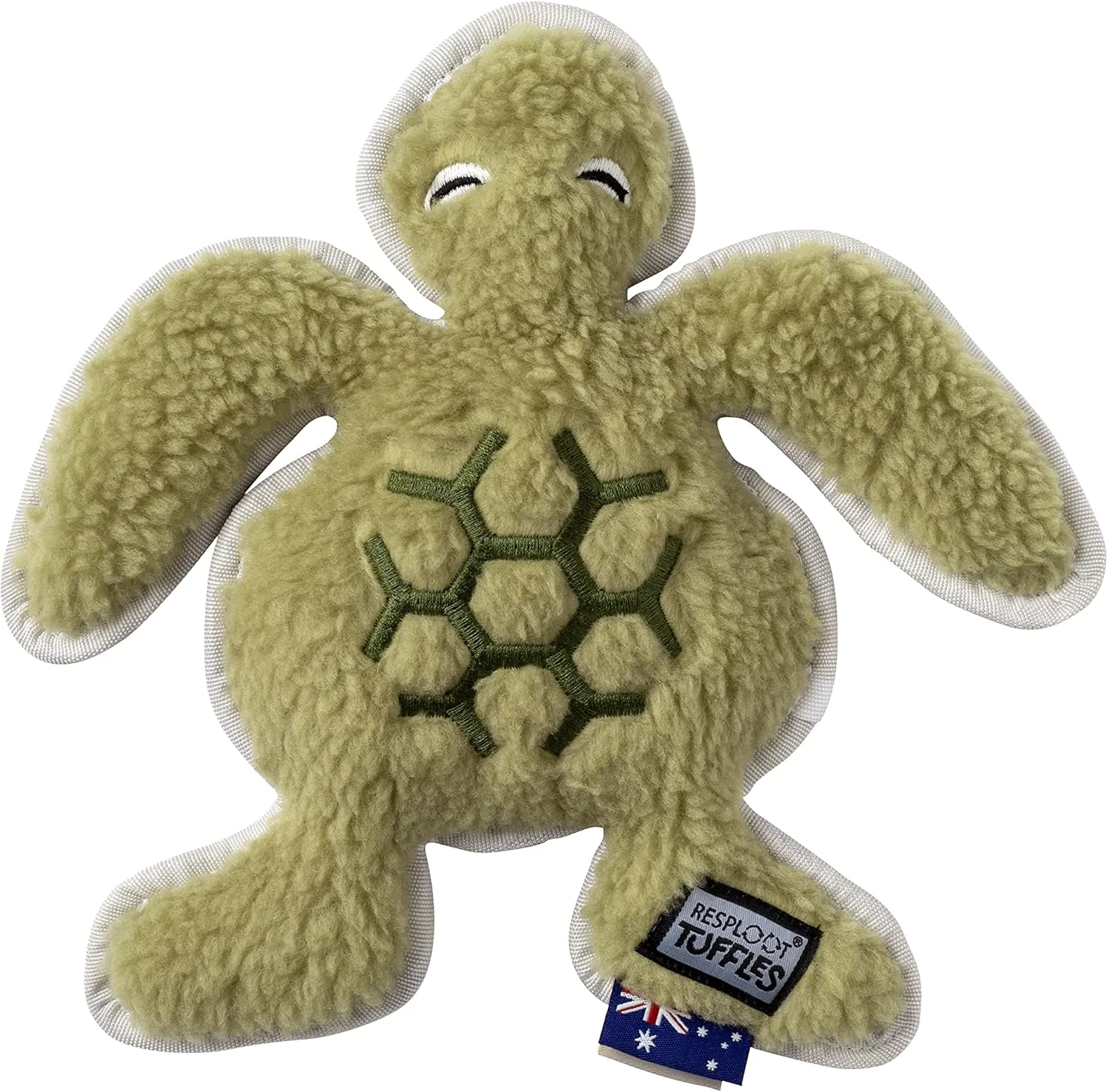 اسباب بازی سگ و توله سگ لاک پشتی PetLove Resploot Tuffles، اسباب بازی قوی و بادوام با صدای جیر جیر، ساخته شده از 100 درصد مواد بازیافتی