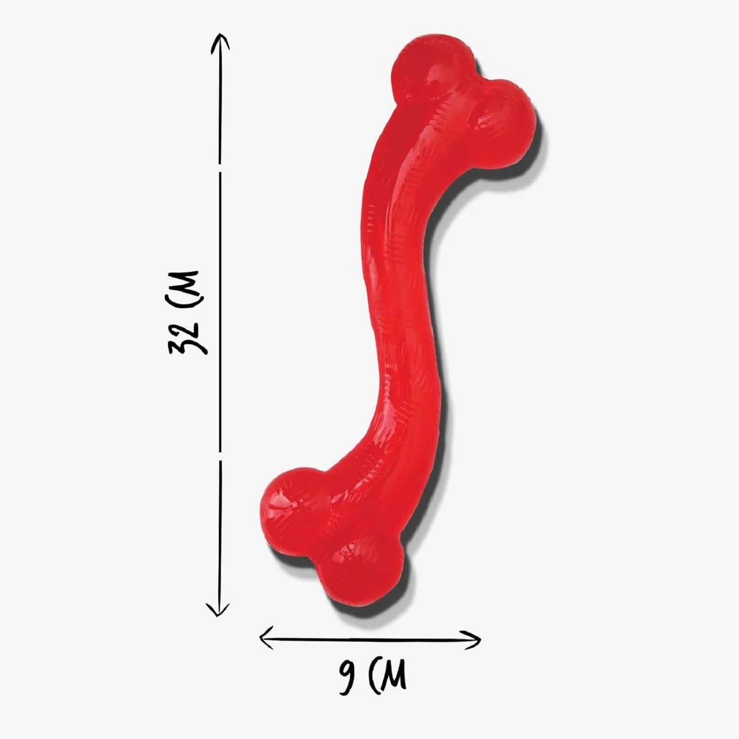 اسباب بازی سگ مقاوم Petlove Mighty Mutts مدل استخوان S از جنس لاستیک