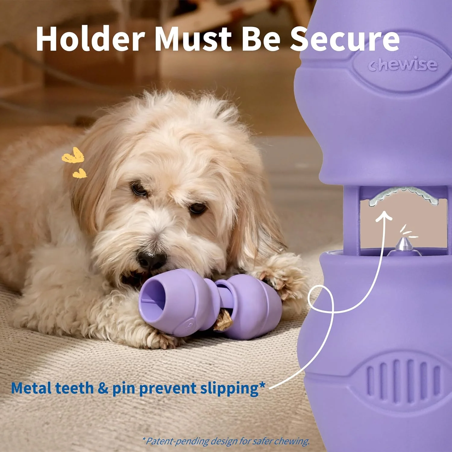 نگهدارنده استخوان جویدنی PetClan Chewise، ایمن ترین و مقاوم ترین وسیله بدون BPA برای سگ ها، مناسب برای انواع استخوان های جویدنی و اندازه های مختلف سگ