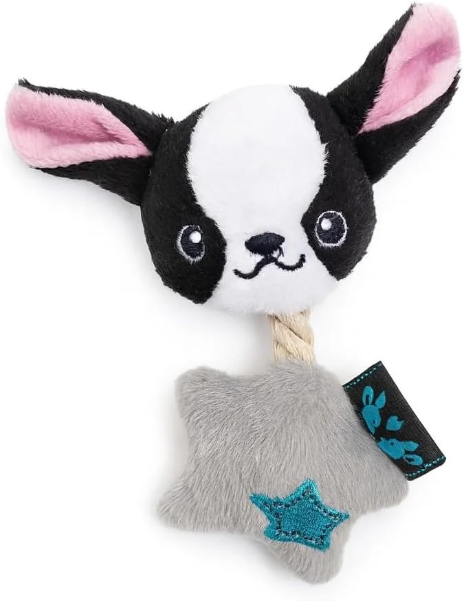 اسباب بازی سگ کوچک شخصیت چی‌واوا پت لندن - اسباب بازی سگ عروسکی صدادار برای توله سگ و سگ بالغ مو بلند و کوتاه چی‌واوا (چیکو (خاکستری))