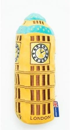 اسباب بازی سگ و توله سگ برج ساعت بیگ بن لندن پت، پولیشی 15 سانتی متری با صدای جیر جیر، نماد پارلمان، اسباب بازی تعاملی سگ سرگرم کننده و زیبا