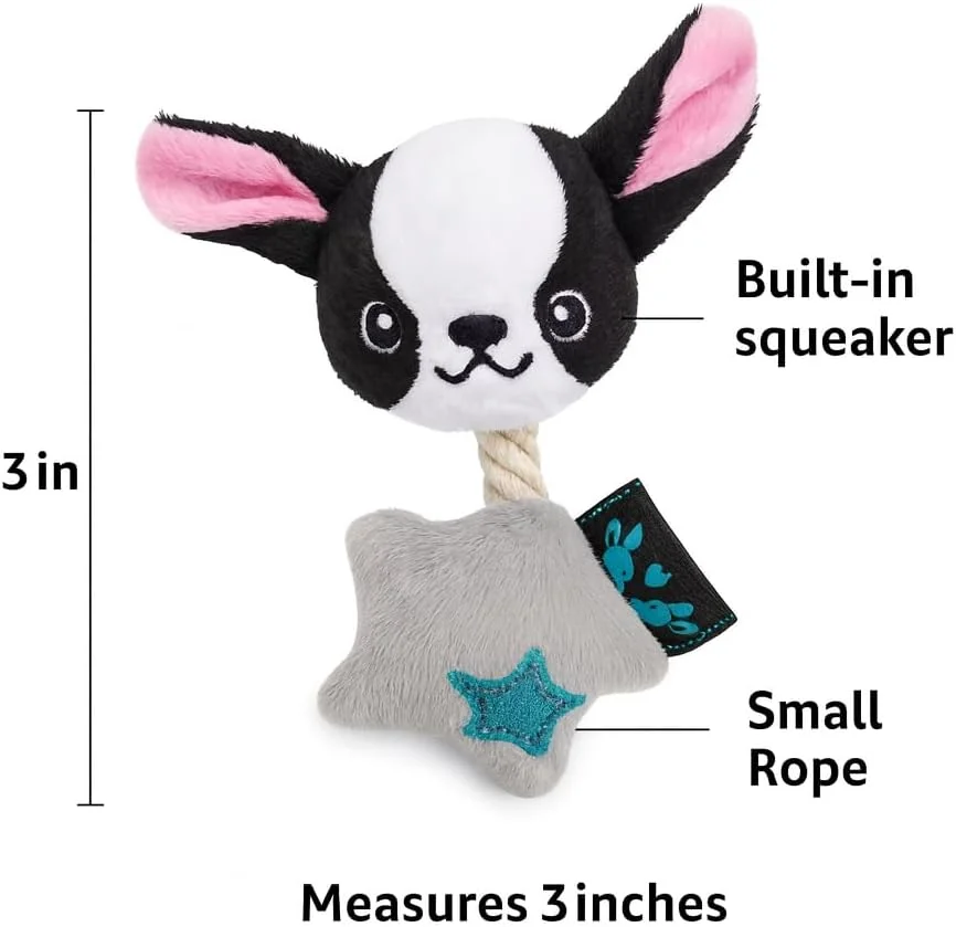 اسباب بازی سگ کوچک شخصیت چی‌واوا پت لندن - اسباب بازی سگ عروسکی صدادار برای توله سگ و سگ بالغ مو بلند و کوتاه چی‌واوا (چیکو (خاکستری))