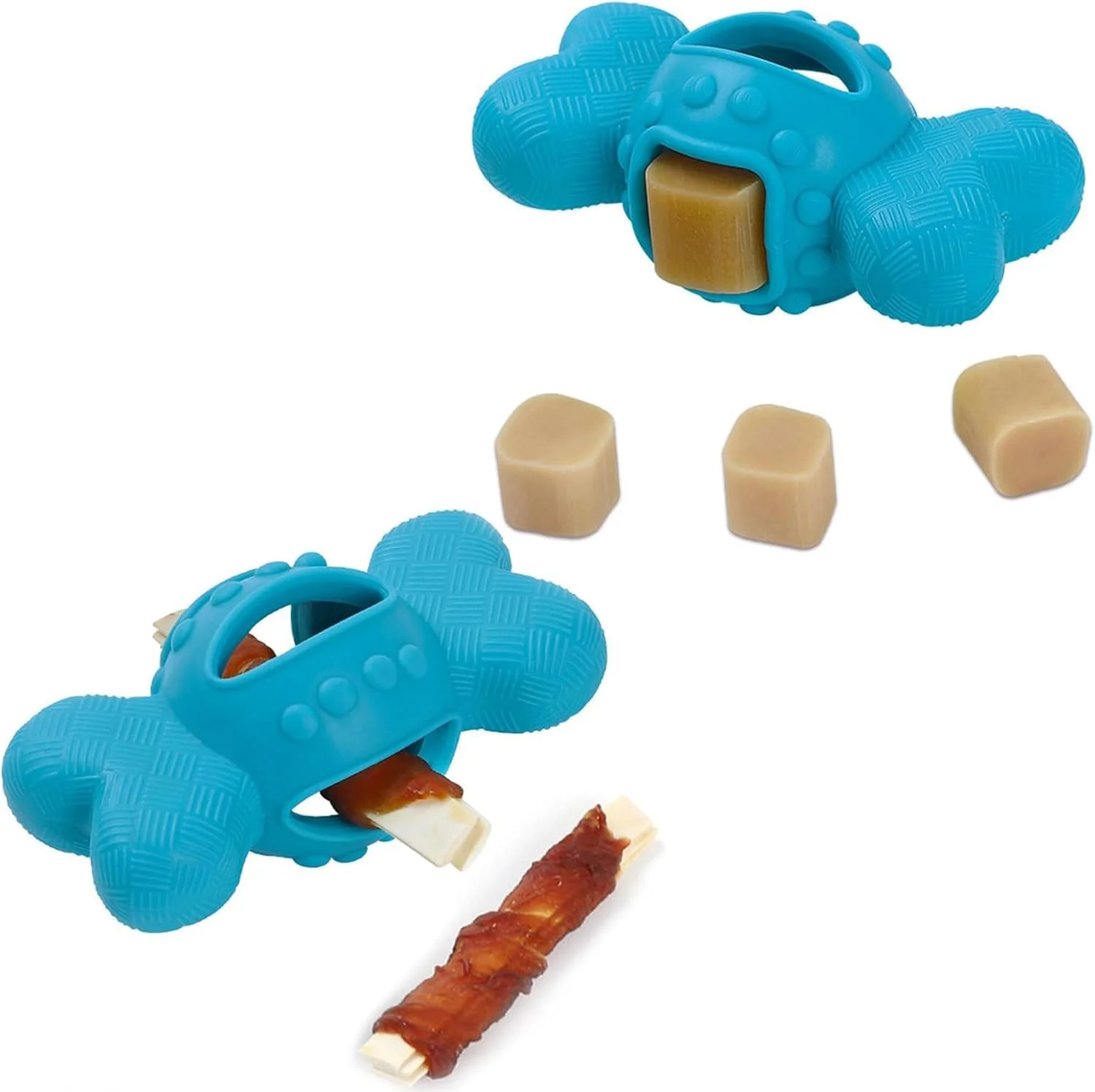 اسباب بازی های جویدنی سگ Paporich، اسباب بازی های طنابی دندانی برای آموزش توله سگ، اسباب بازی های توپی پخش کننده غذای تشویقی پازلی سگ برای دندان درآوردن توله سگ ها و سگ های کوچک (آبی)