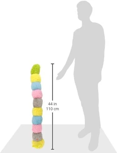 اسباب بازی سگ کرم ابریشمی رنگارنگ پچ ورک پت، 90 سانتی متری