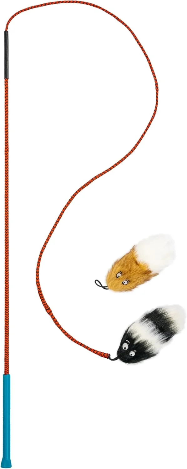 چوب بازی سگ Outward Hound Tail Teaser با اسباب بازی های پولیشی نرم