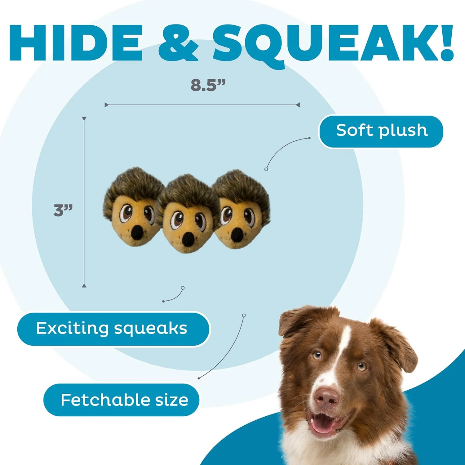 اسباب بازی های سگ پولیشی جایگزین خارپشت جیغی Outward Hound - بسته 3 عددی