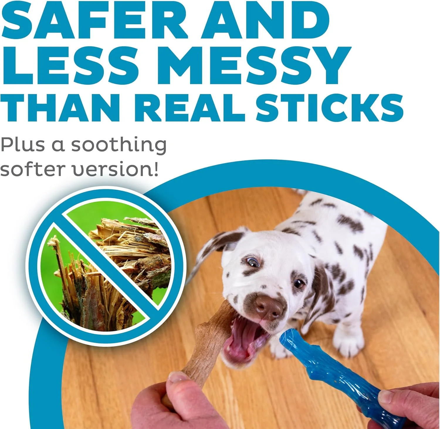 اسباب بازی های جویدنی سگ Outward Hound Petstages Dogwood برای توله سگ، چوب واقعی و استخوان دندان درآوردن، بسته 2 عددی، کوچک