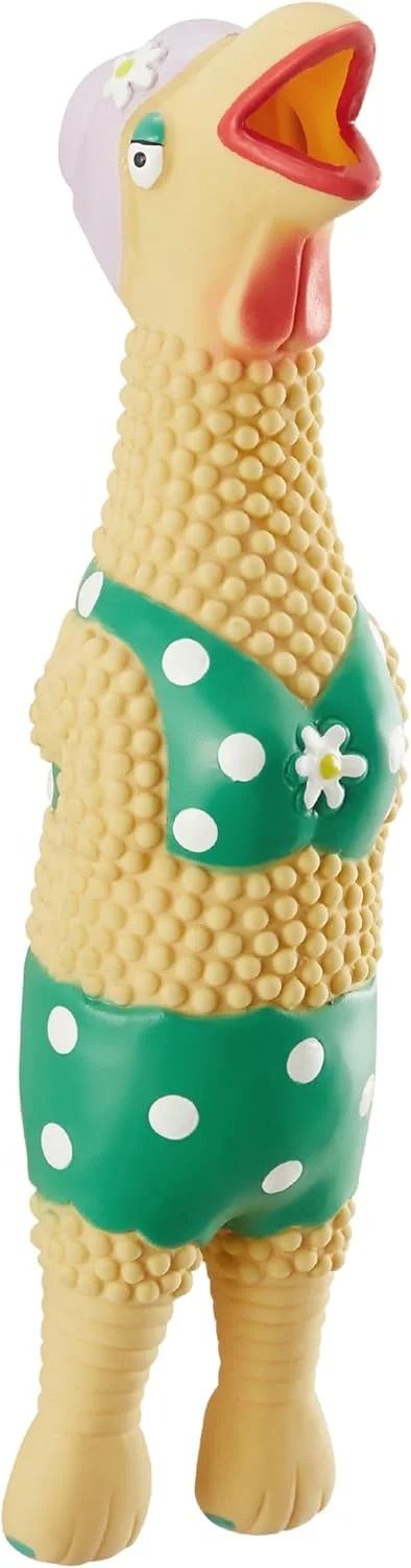 اسباب بازی سگ لاستیکی مرغ هیپی مادربزرگ Charming Pet Squawkers Outward Hound، بزرگ