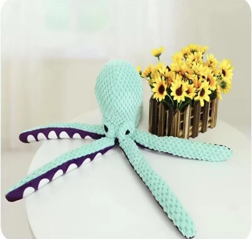 اسباب بازی سگ اختاپوس پولیشی، سبز نعنایی و بنفش، دارای صدای جیر جیر، اسباب بازی جویدنی نرم با بافت اسباب بازی سگ اختاپوس پولیشی، سبز نعنایی و بنفش، دارای صدای جیر جیر، اسباب بازی جویدنی نرم با بافت