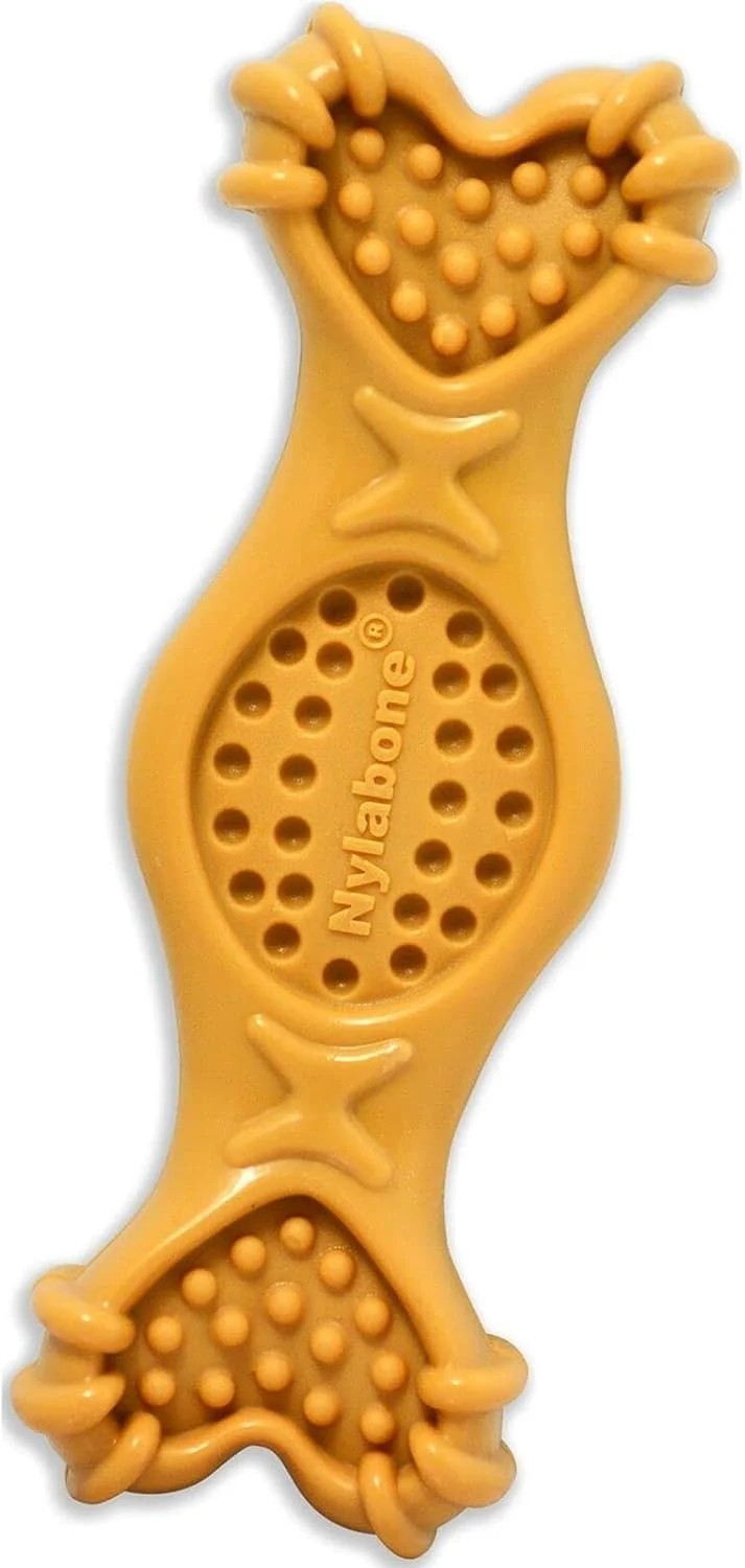 استخوان جویدنی سخت نایلابون اکستریم، مناسب برای پر کردن با تشویقی های مورد علاقه، طعم کره بادام زمینی، سایز M، برای سگ های تا 16 کیلوگرم