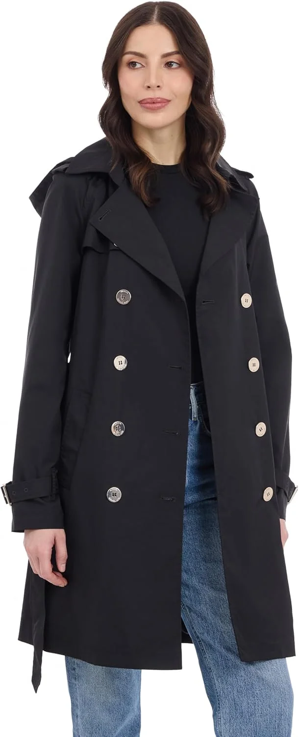 بارانی زنانه دکمه دوبل مایکل کورس با کمربند و کلاه جداشدنی بارانی زنانه دکمه دوبل مایکل کورس با کمربند و کلاه جداشدنی