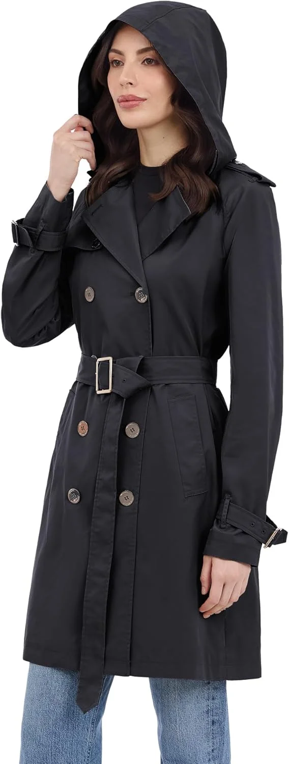 بارانی زنانه دکمه دوبل مایکل کورس با کمربند و کلاه جداشدنی بارانی زنانه دکمه دوبل مایکل کورس با کمربند و کلاه جداشدنی