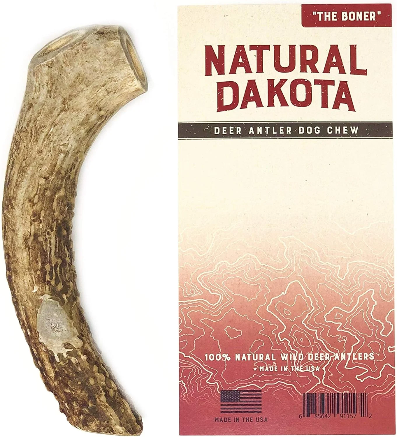 اسباب بازی جویدنی شاخ گوزن داکوتای طبیعی ممتاز (بزرگ)