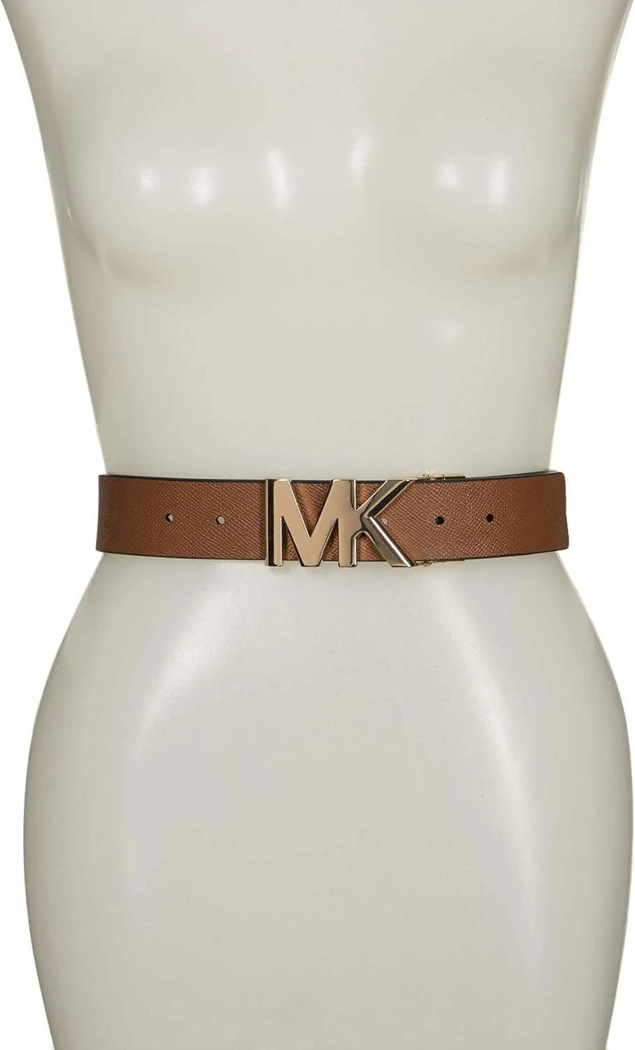 کمربند سگک پلاک لوگوی MK برگشت پذیر چرم سافیانو مایکل کورس