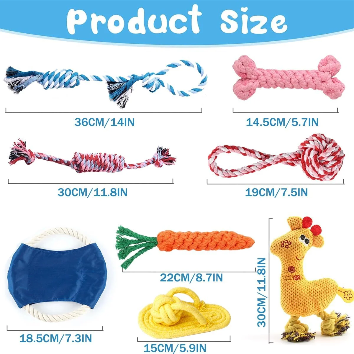 مجموعه 8 عددی اسباب بازی سگ Muamos، هدیه حیوانات خانگی، اسباب بازی طناب سگ کوچک، اسباب بازی جویدنی توله سگ، فریزبی، اسباب بازی های دندانی بادوام، اسباب بازی های تعاملی جیرجیر کننده بی خطر برای آموزش سگ های کوچک و متوسط