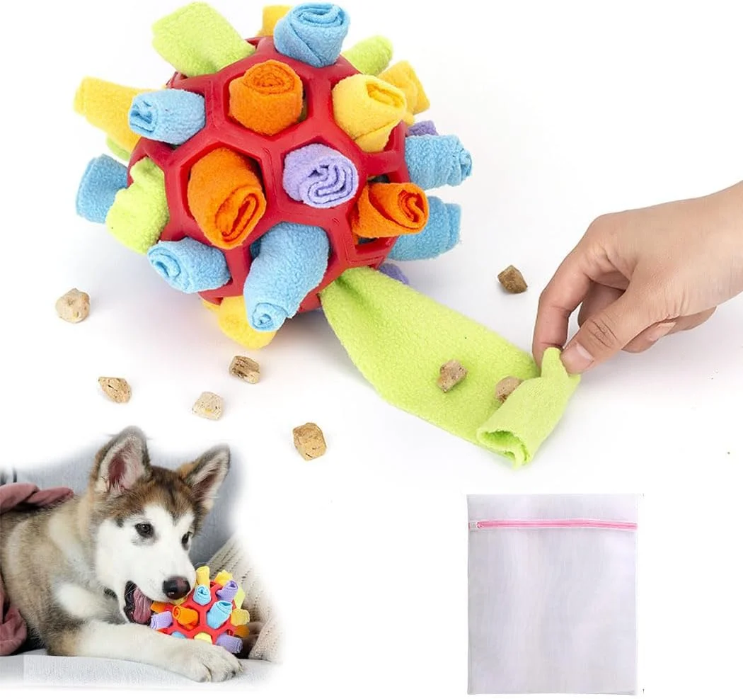 توپ بویایی سگ MRTURK REVHQ، اسباب بازی تعاملی جستجوی غذا برای سگ، آموزش مهارت های طبیعی جستجوی غذا، آموزش تغذیه سگ، اسباب بازی های پازلی حیوانات خانگی، توپ غذای سگ برای سگ های کوچک/متوسط/بزرگ