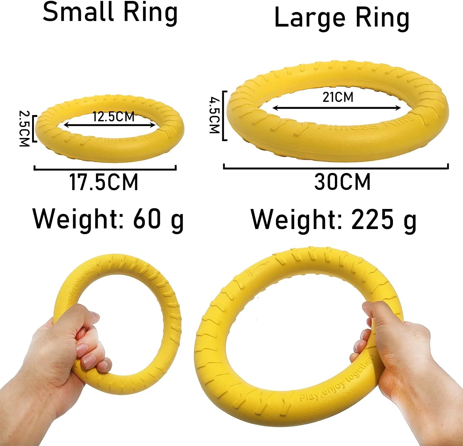 حلقه تناسب اندام سگ MMSGA، حلقه گاز گرفتن سگ، حلقه آموزش سگ، تجهیزات تمرین چابکی بازی در فضای باز سگ خانگی، حلقه تمرین تعاملی طناب کشی برای سگ های کوچک، متوسط و بزرگ (زرد/حلقه بزرگ)