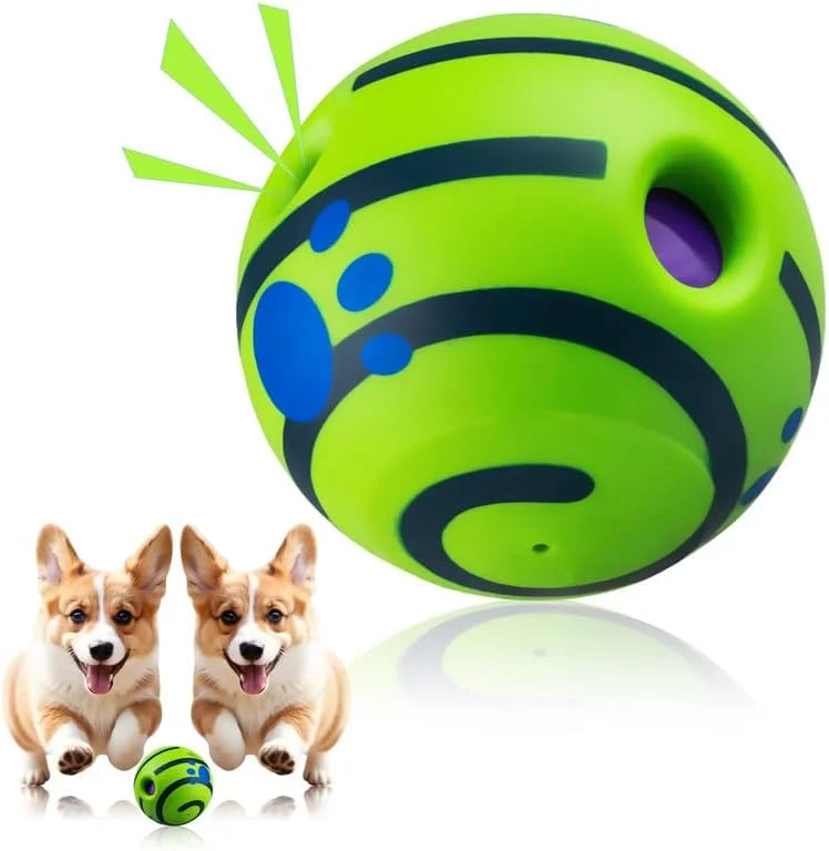 Mapneng 5.5In Giggle Ball for Dogs, Green Giggle Dog Toys Indestructible Dog Toys, Interactive Dog Ball for Relieve Anxiety And Boredom