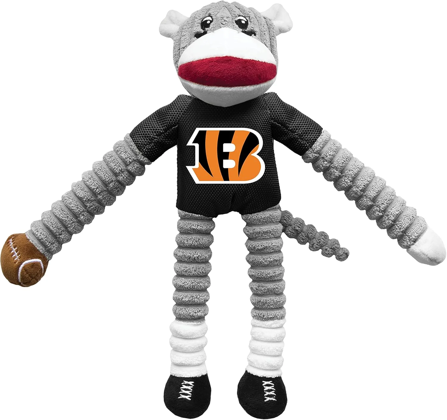 اسباب بازی سگ طرح میمون جورابی Littlearth، مناسب تیم سینسیناتی بنگالز، رنگ تیمی، سایز One Size