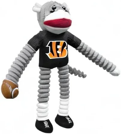 اسباب بازی سگ طرح میمون جورابی Littlearth، مناسب تیم سینسیناتی بنگالز، رنگ تیمی، سایز One Size