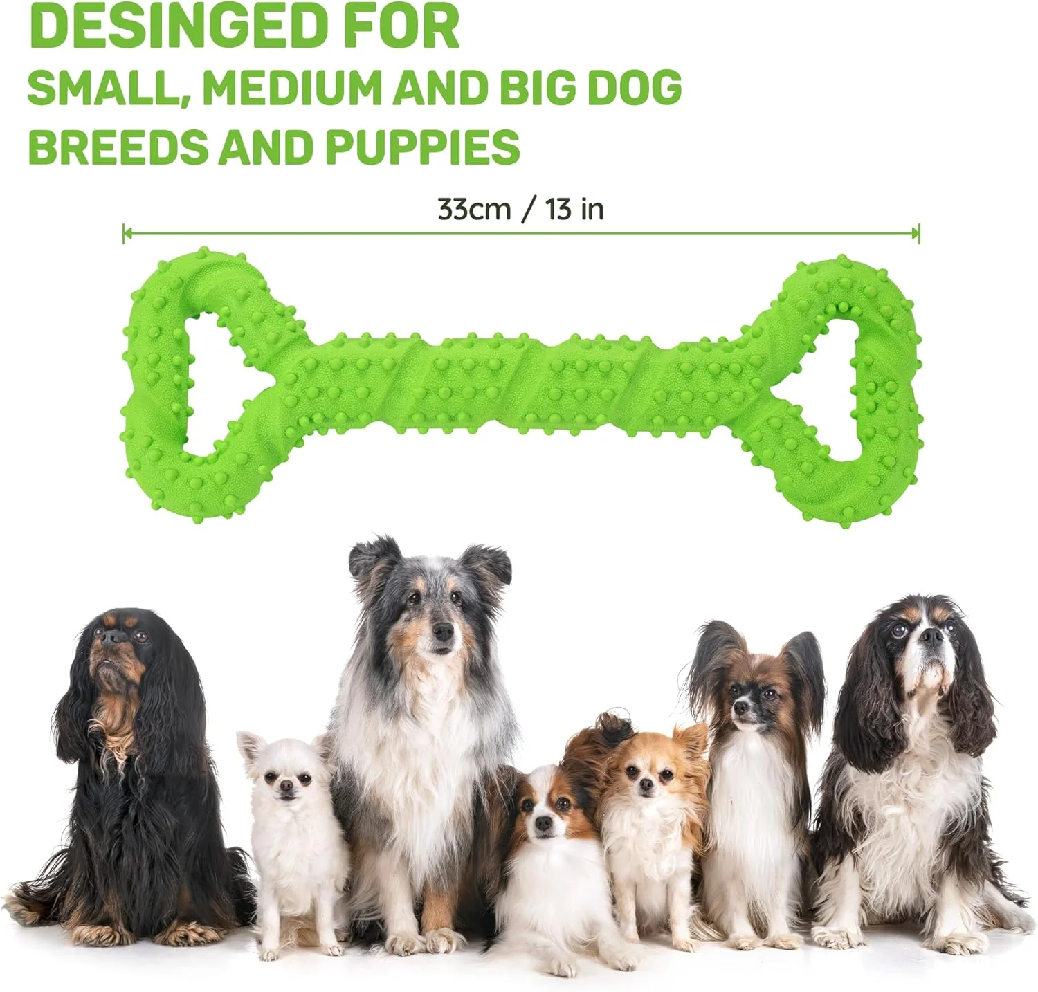 اسباب بازی جویدنی بادوام سگ LECHONG BLUEISLAND، استخوان ۱۳ اینچی، اسباب بازی فوق العاده بزرگ سگ با طراحی محدب، اسباب بازی کششی قوی برای جویدن تهاجمی، تمیز کردن دندان سگ های متوسط و بزرگ