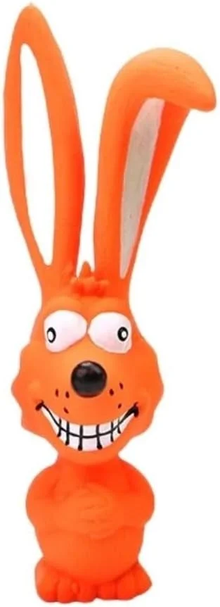 اسباب بازی جویدنی سگ، لاتکس، طرح خرگوش سبز، ارتفاع 17 سانتی متر (نارنجی)